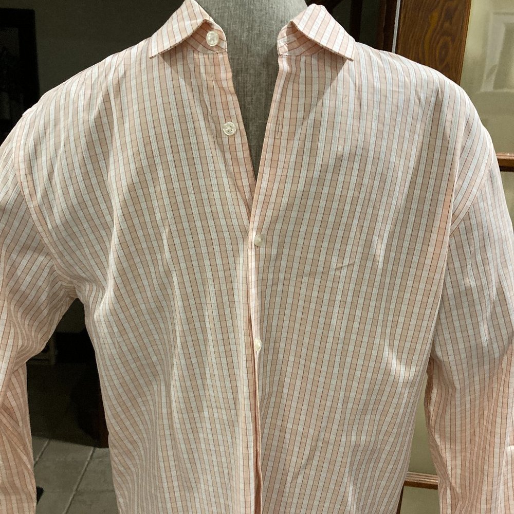 Hugo Boss Orange Plaid Shirt Sz M